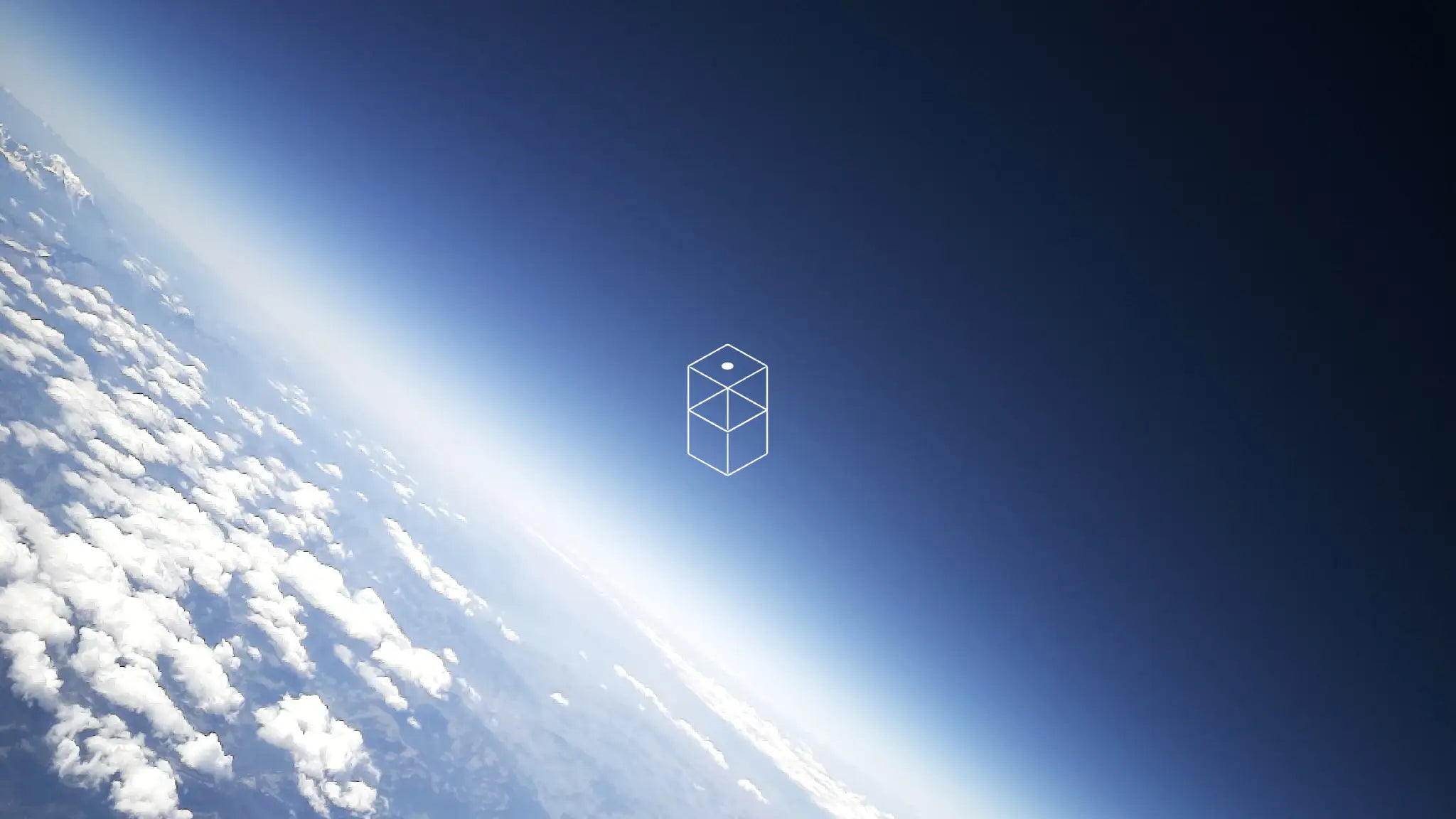 CubeSat icon over Earth from space