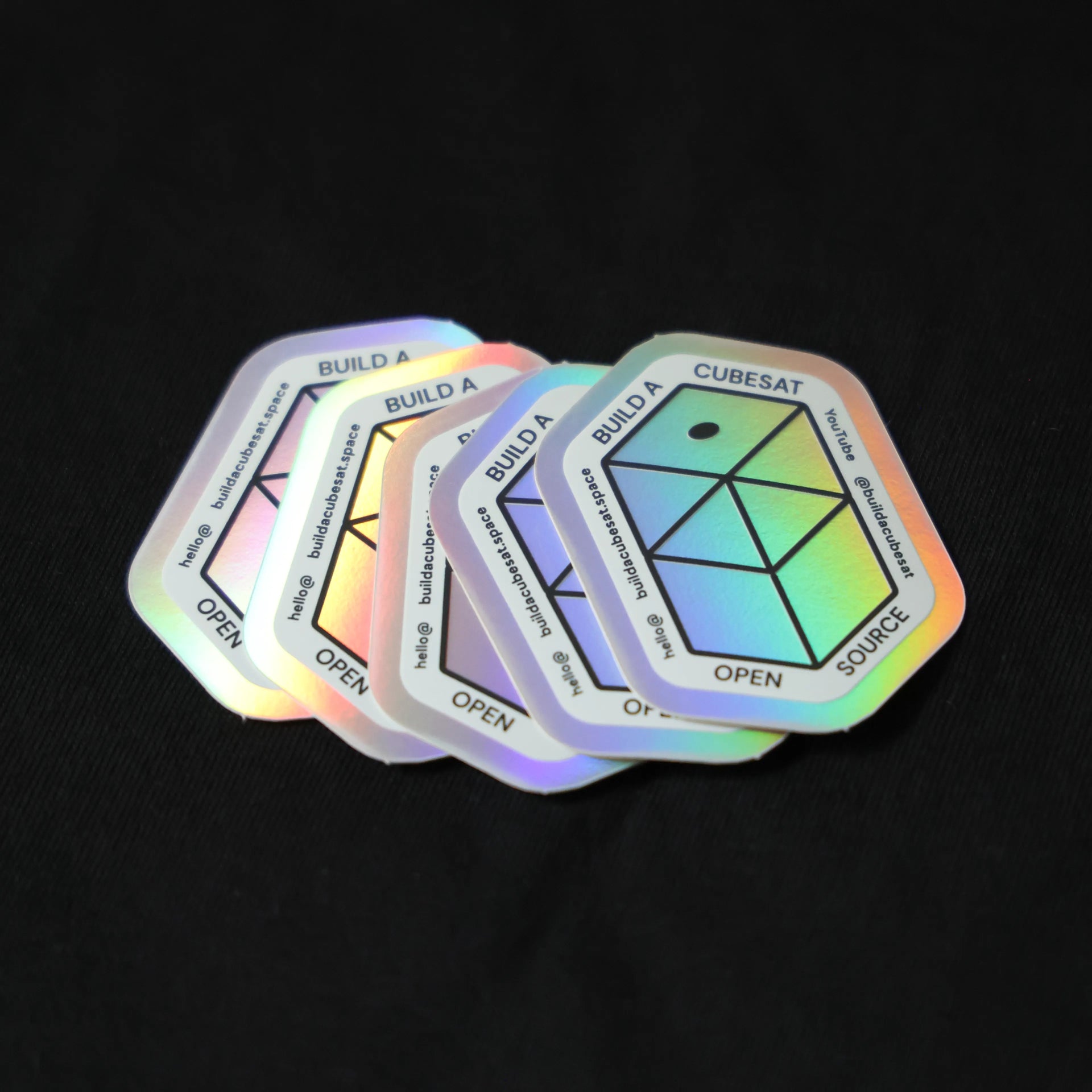 Build a CubeSat Holographic Stickers (5 pcs)