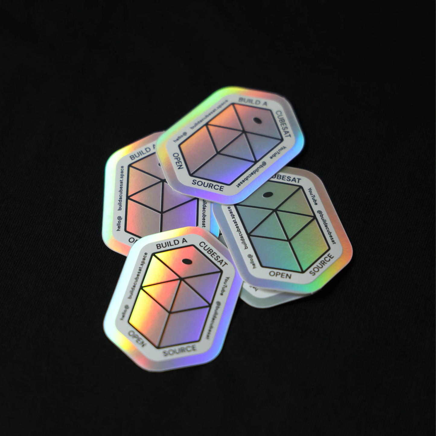 Build a CubeSat Holographic Stickers (5 pcs)